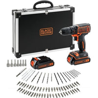 BLACK & DECKER BDCDC18BAFC - Trapano avvitatore - Batteria Li Ion 2x18 V + 80 accessori - Arancione