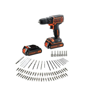 BLACK & DECKER BDCDC18BAFC - Trapano avvitatore - Batteria Li Ion 2x18 V + 80 accessori - Arancione