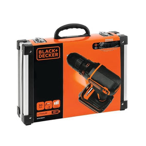 BLACK & DECKER BDCDC18BAFC - Trapano avvitatore - Batteria Li Ion 2x18 V + 80 accessori - Arancione