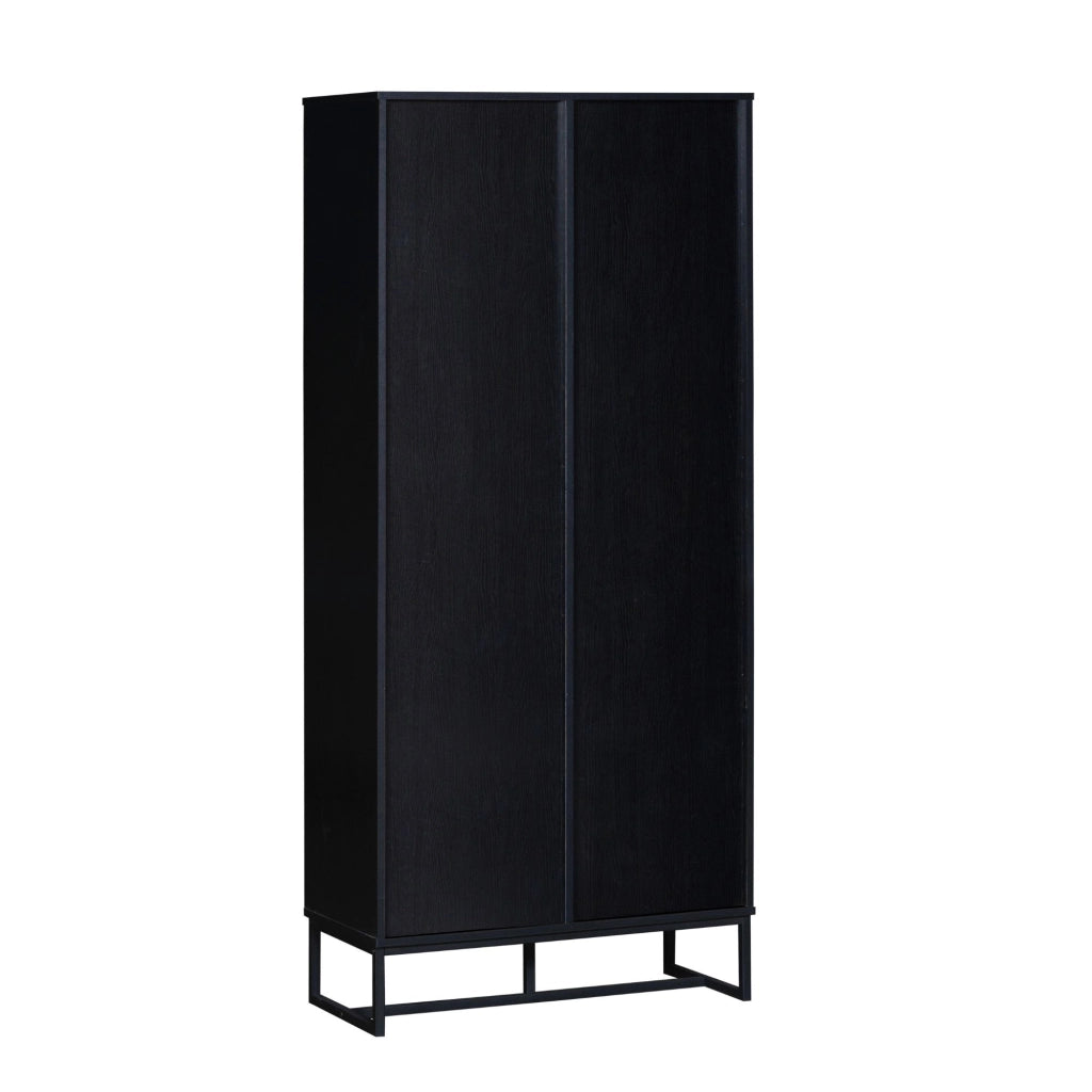 Armadio contenitore con 1 anta 2 cassetti e 3 vani aperti, per soggiorno ufficio e ingresso, 80 × 40 × 180 cm