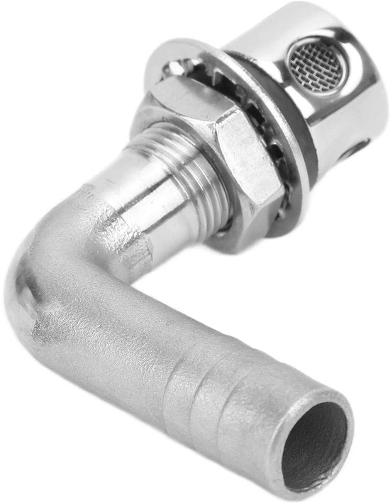 Ventilatore di serbatoio di carburante - 90 gradi - RVS - Adatto per tubi di 5/8 pollici - Idoneo per imbarcazioni - Modello RVS
