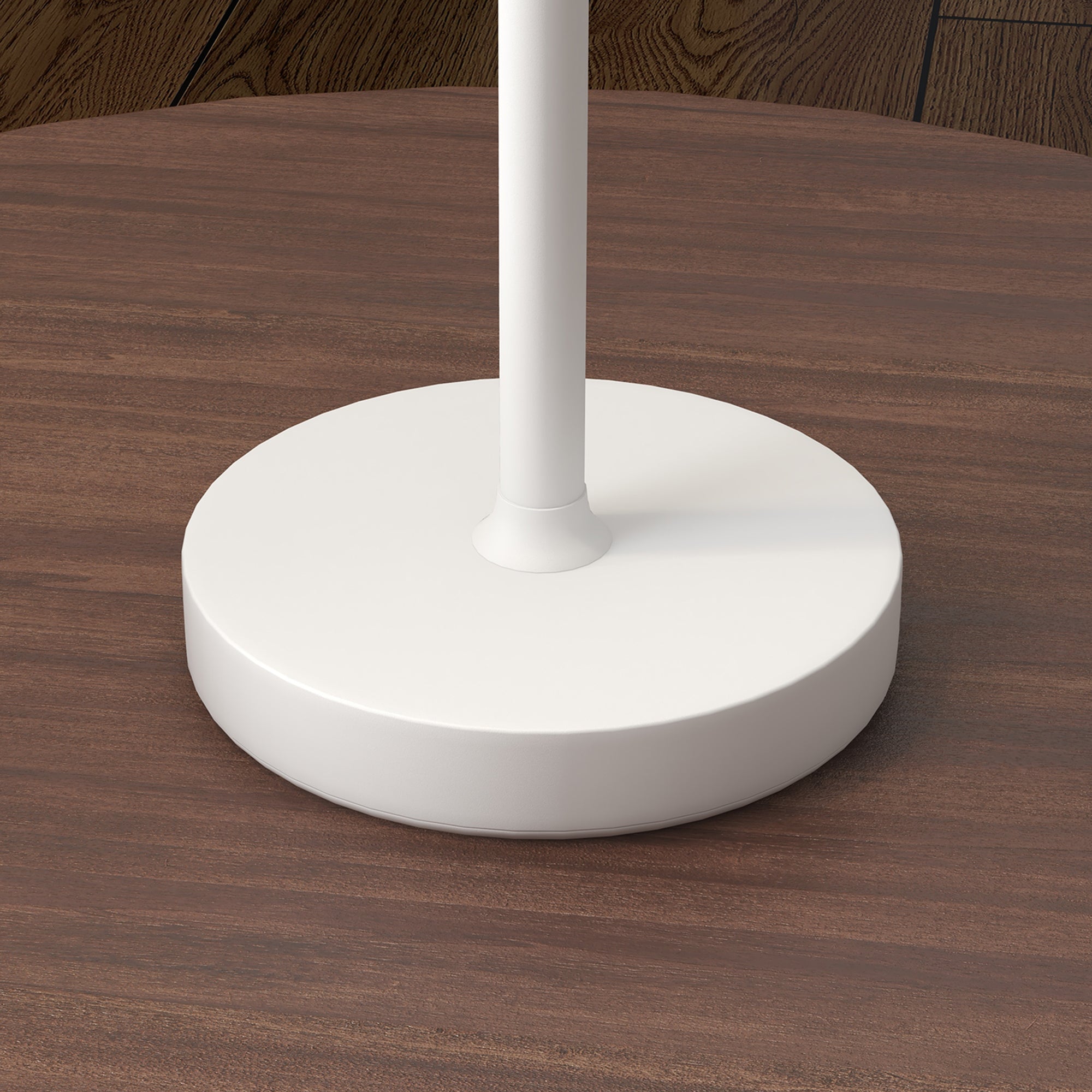 Lampada da Tavolo Portatile Ø11,2x36,5 cm in Acrilico e Metallo Bianco