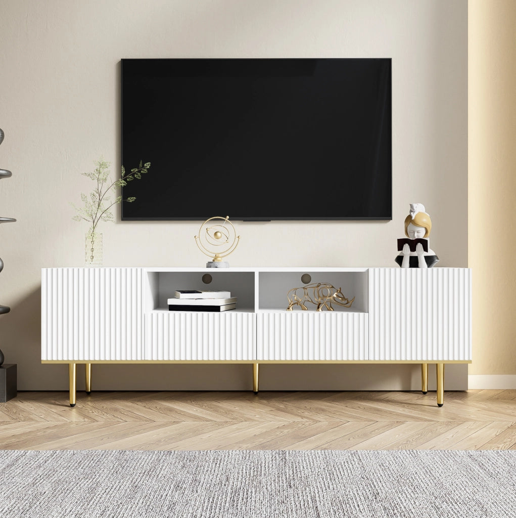 Mobile TV moderno 165x36x55 cm con 2 vani e 2 cassetti