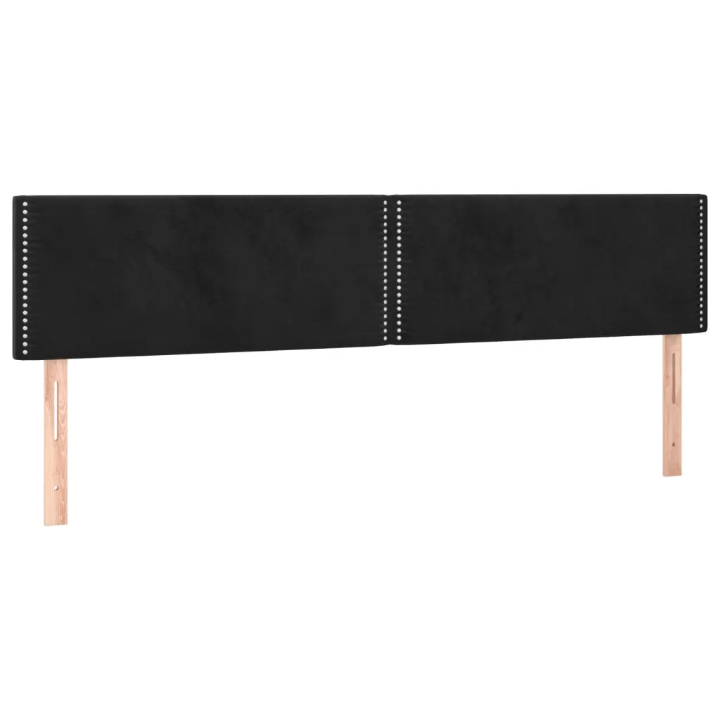Testiera a LED Nera 160x5x78/88 cm in Velluto 3121528