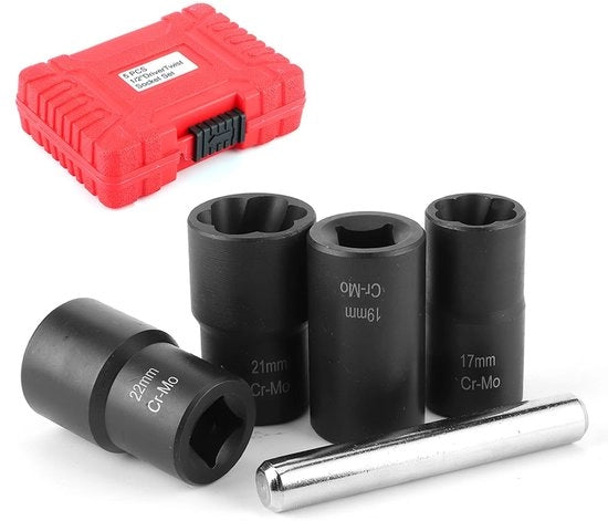 Set di Strumenti in Acciaio di Carbonio a 5 Pezzi - Contenitore di Stoccaggio - Resistente alla Ruggine - Precisie e Comfort - Strumento per Sfregare Molette