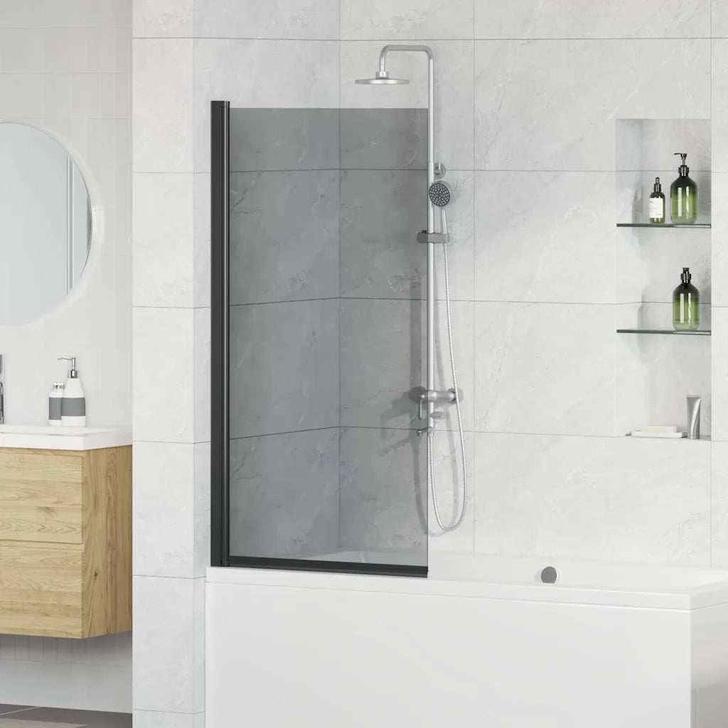 Schermo per Bagno e Doccia Nero 68 x 130 cm Vetro Temperato CFW1342901
