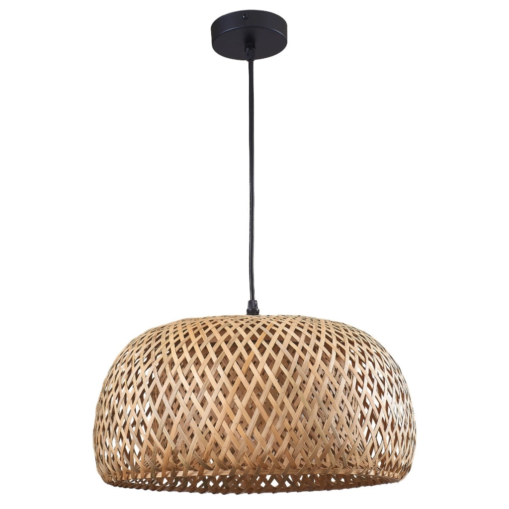 Lampada a sospensione boho bambù beige Ø38 E27 Polux