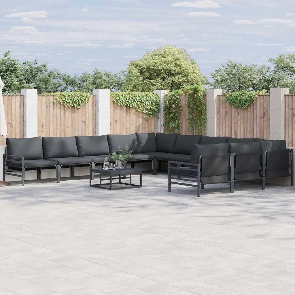 vidaXL Set Divano da Giardino 12 pcs Antracite Acciaio