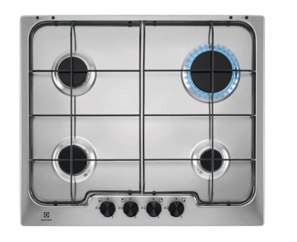 Electrolux rgg6242oox piano cottura inox da incasso a gas 4 fuochi serie 300 soft line 60cm
