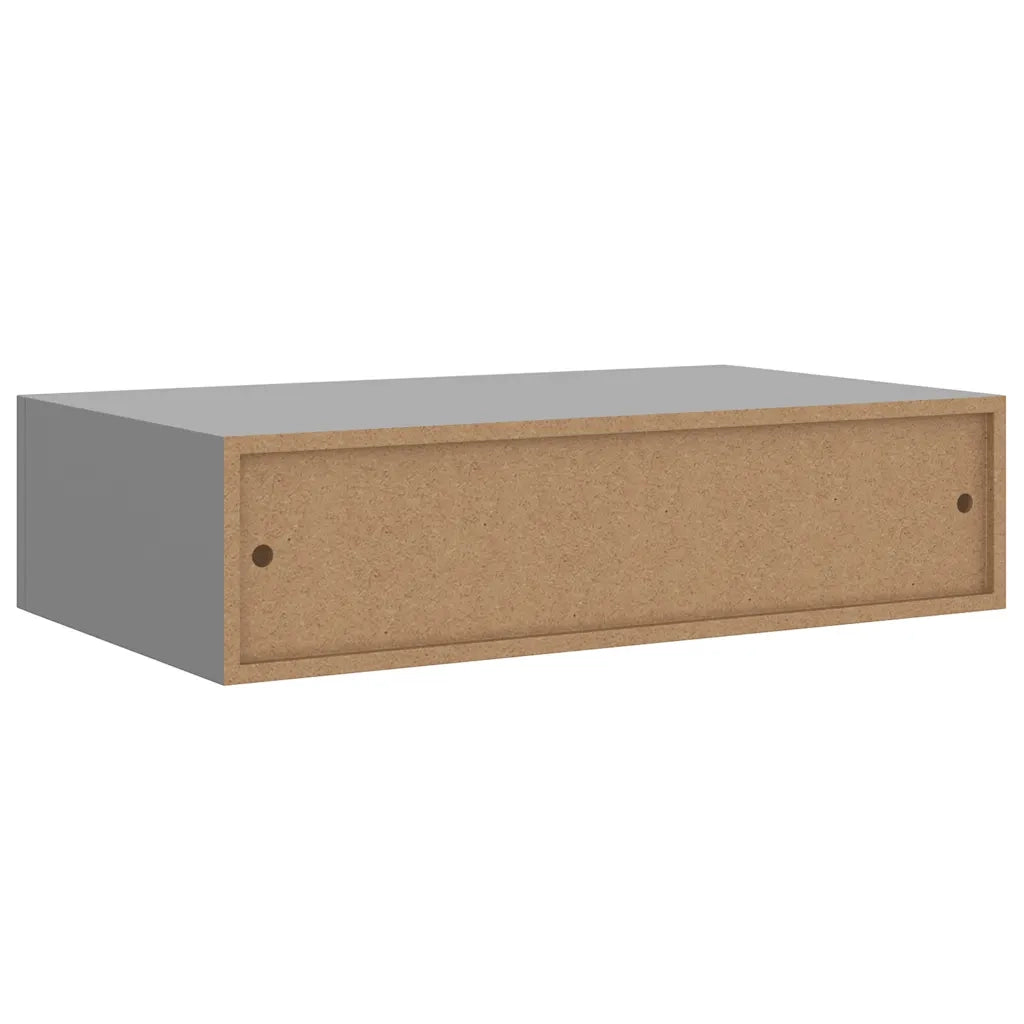 Scaffale con Cassetti da Parete | Mensola sospesa Grigio 40x23,5x10 cm in MDF