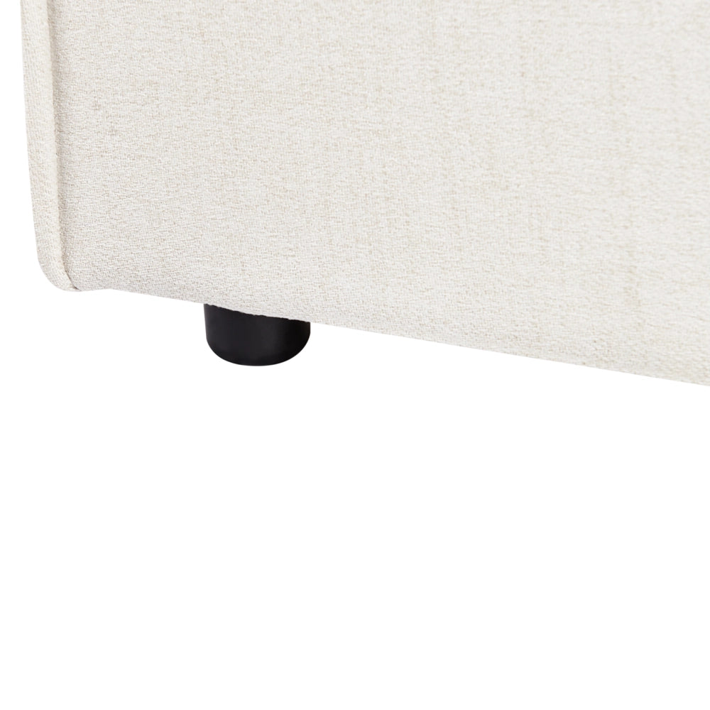 Letto matrimoniale in tessuto bianco sporco con struttura a doghe 180 x 200 cm stile classico camera da letto