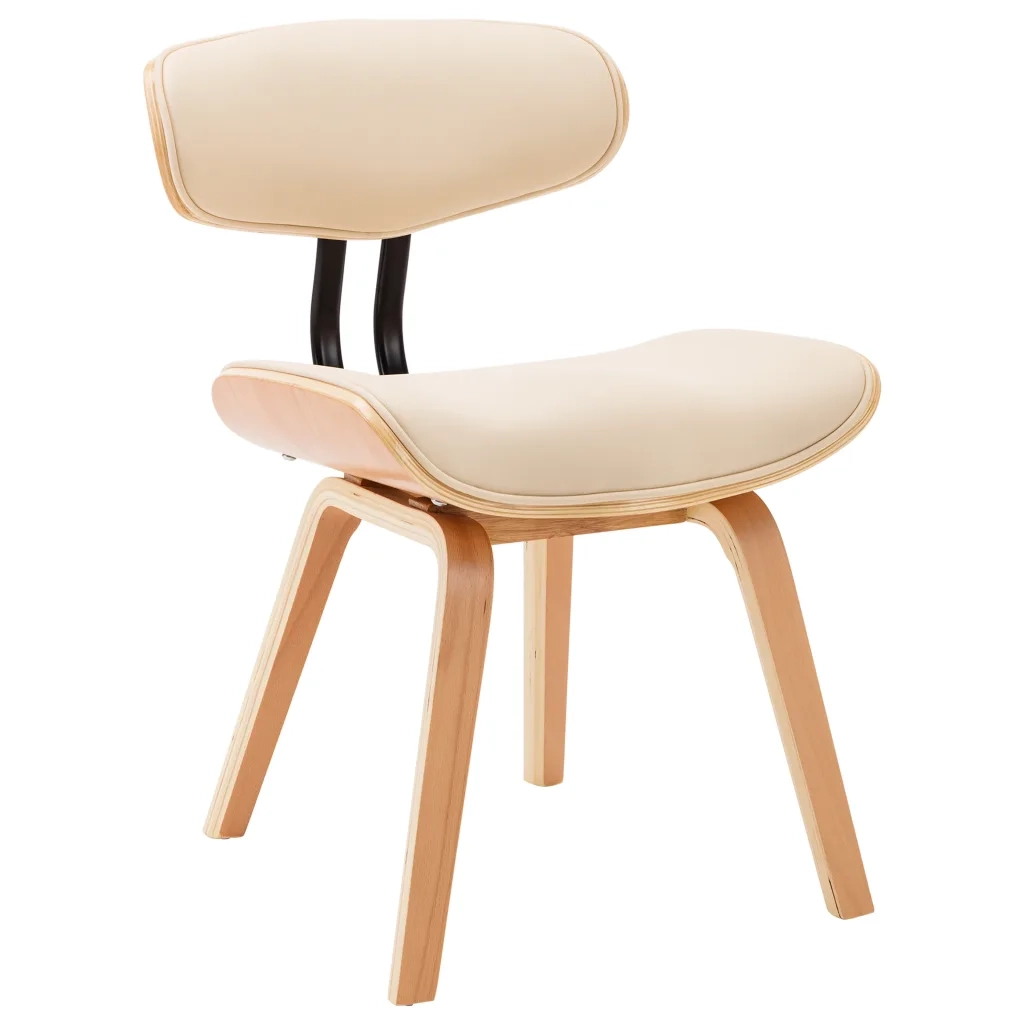 Sedie da Pranzo 2 pz Crema in Legno Piegato e Similpelle cod mxl 22530
