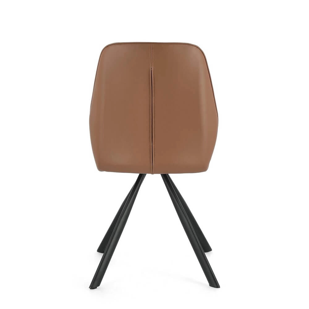 Set di 4 Sedie Imbottite in Similpelle con Gambe in Acciaio - LEO