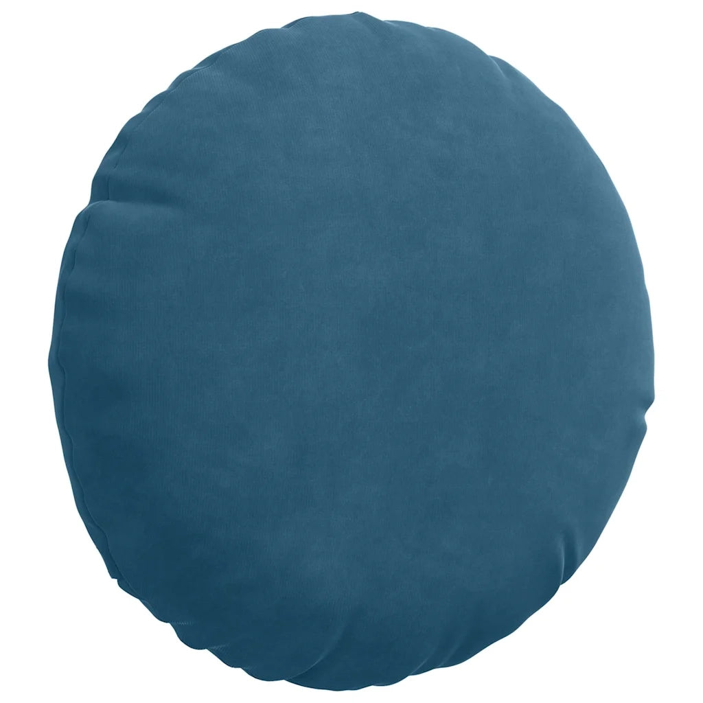 Cuscini per Seduta 2 pcs Blu Ø30 x 13 cm Velluto