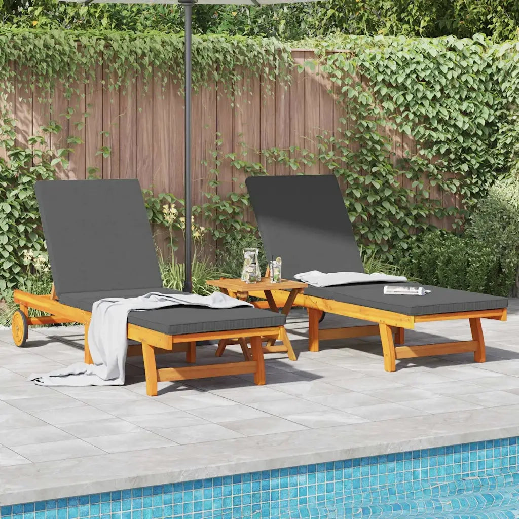 Lettino da sole 2 pcs Marrone 65 x 199 x 84 cm 3325195