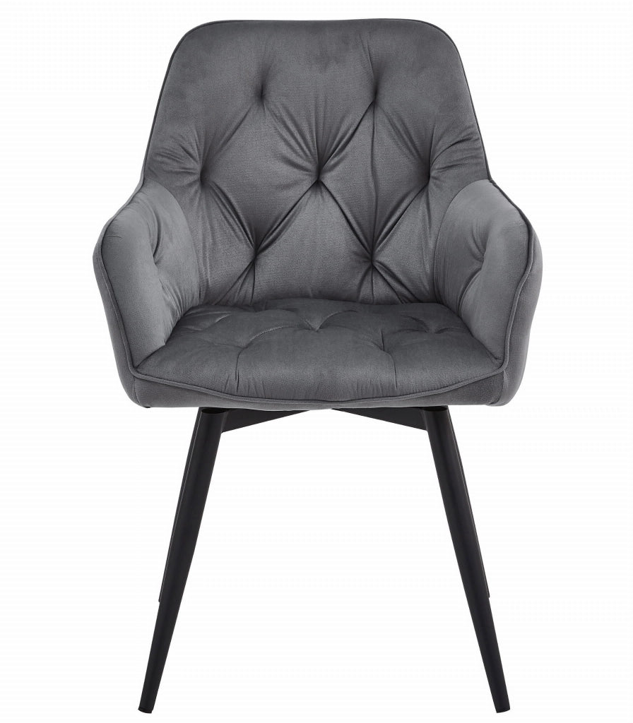 VALORA LUKK360 Sedia girevole in velluto grigio scuro x2