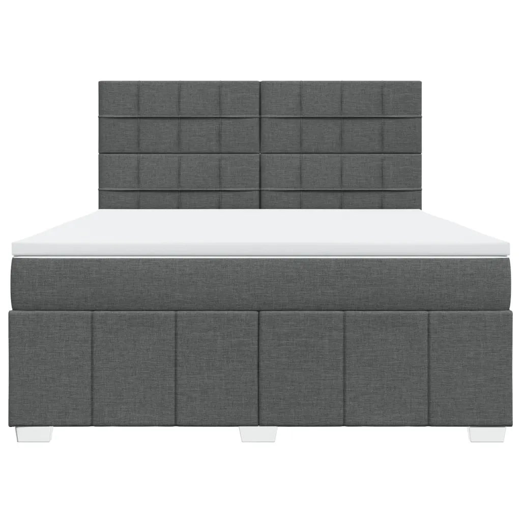 Giroletto a Molle con Materasso Grigio Scuro 180x200 cm Tessuto