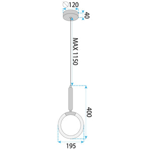 Lampada A Sospensione Led Lhj058-cp1 Brush Gold