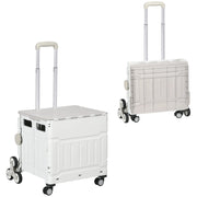 Carrello Spesa Pieghevole, Carrello in Alluminio, Ruote per Scale, Bianco