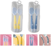 Set di forchette e cucchiai per bambini in silicone 2 in 1