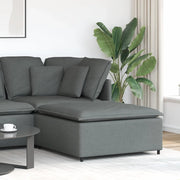 Divano componibile-Divano Modulare Poggiapiedi Modulo Grigio Scuro 100x100x48 cm