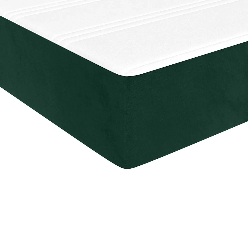 Giroletto a Molle con Materasso Verde Scuro 140x190 cm Velluto 3144678