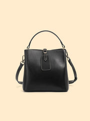 Borsa tote da donna in vera pelle, morbida, nera