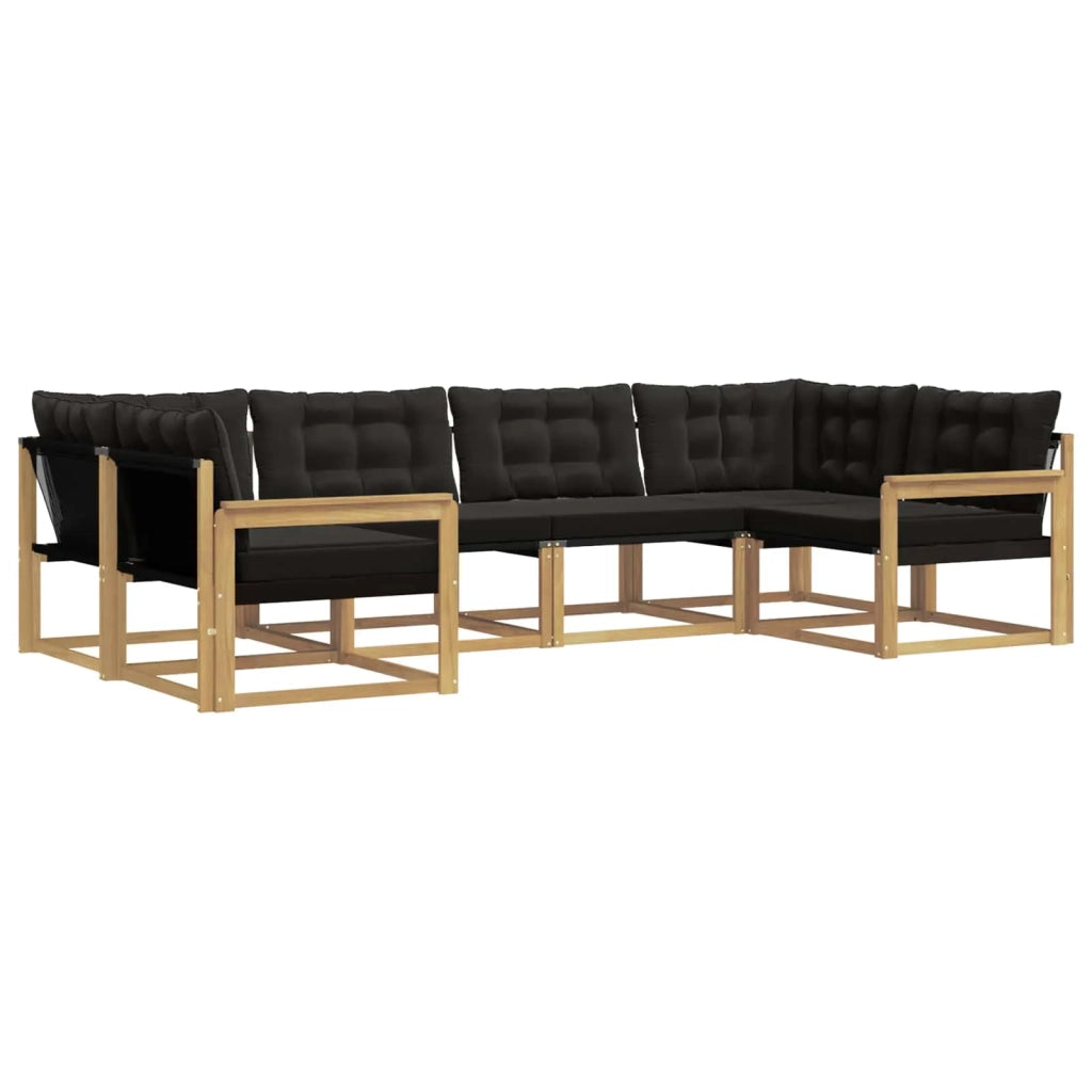 Set di divani da esterno 6 pz Bianco e Nero 3389014