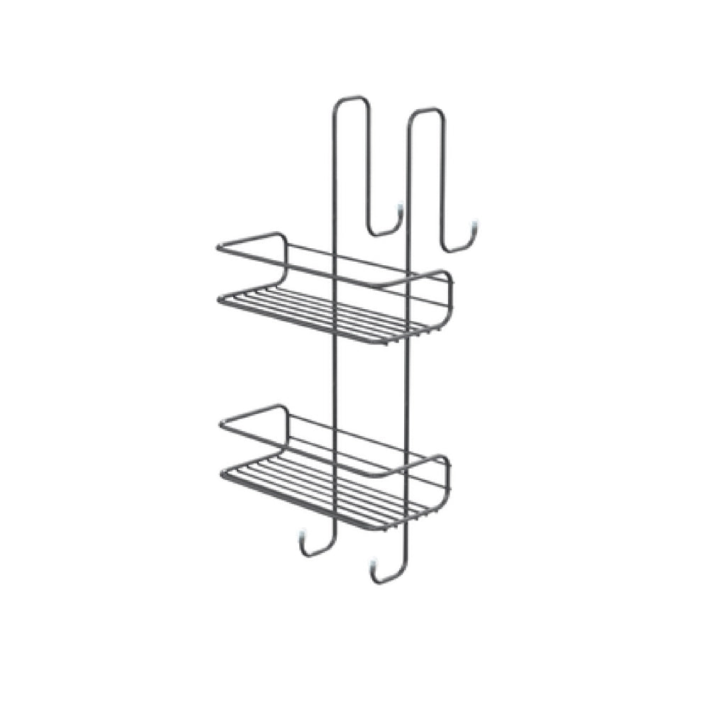 Portasapone in filo a 2 ripiani appendibile GEDY art.2485 cm 24x22x49h