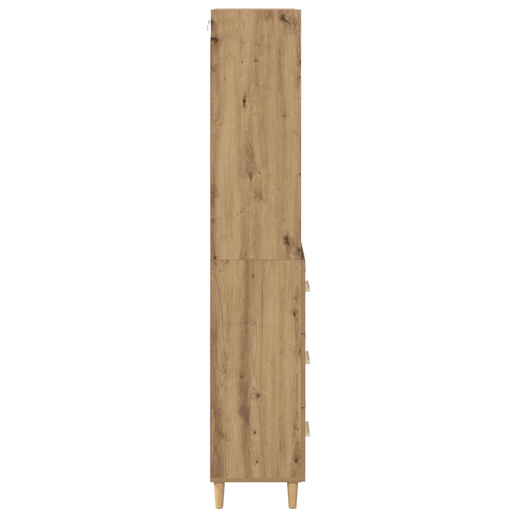 Credenza | Madia | Buffet da pranzo | Armadio da pranzo con cassetto Rovere artigianale 69,5 x 32,5 x 180 cm