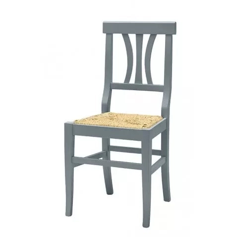 Set 2 sedie classiche legno grigio seduta paglia 43x42x90 - Mobili 2G