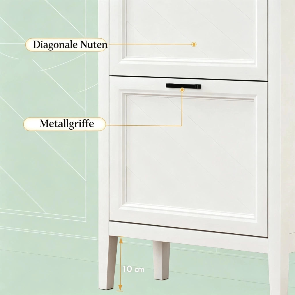 SCARPIERA Stretta 60x26,5x133,7 cm MDF Bianco per 12-18 paia
