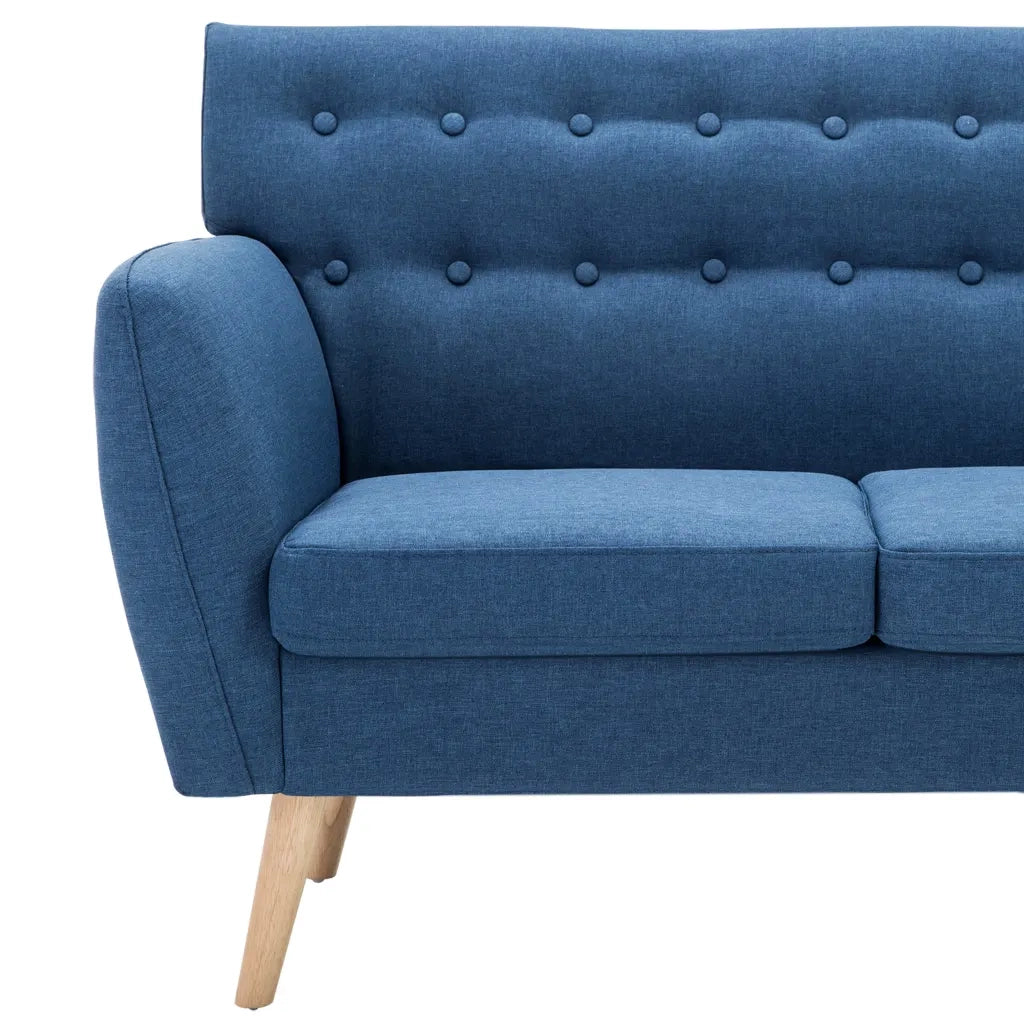 Divano a 3 Posti Rivestito in Tessuto 172x70x82 cm Blu 247130