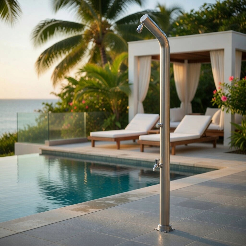 Doccia da Giardino Rubinetto e Lavapiedi ATI Docce UNI-1R Inox Anodizzato