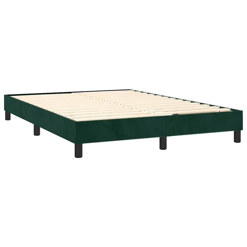 Giroletto a Molle con Materasso Verde Scuro 140x190 cm Velluto 3127370