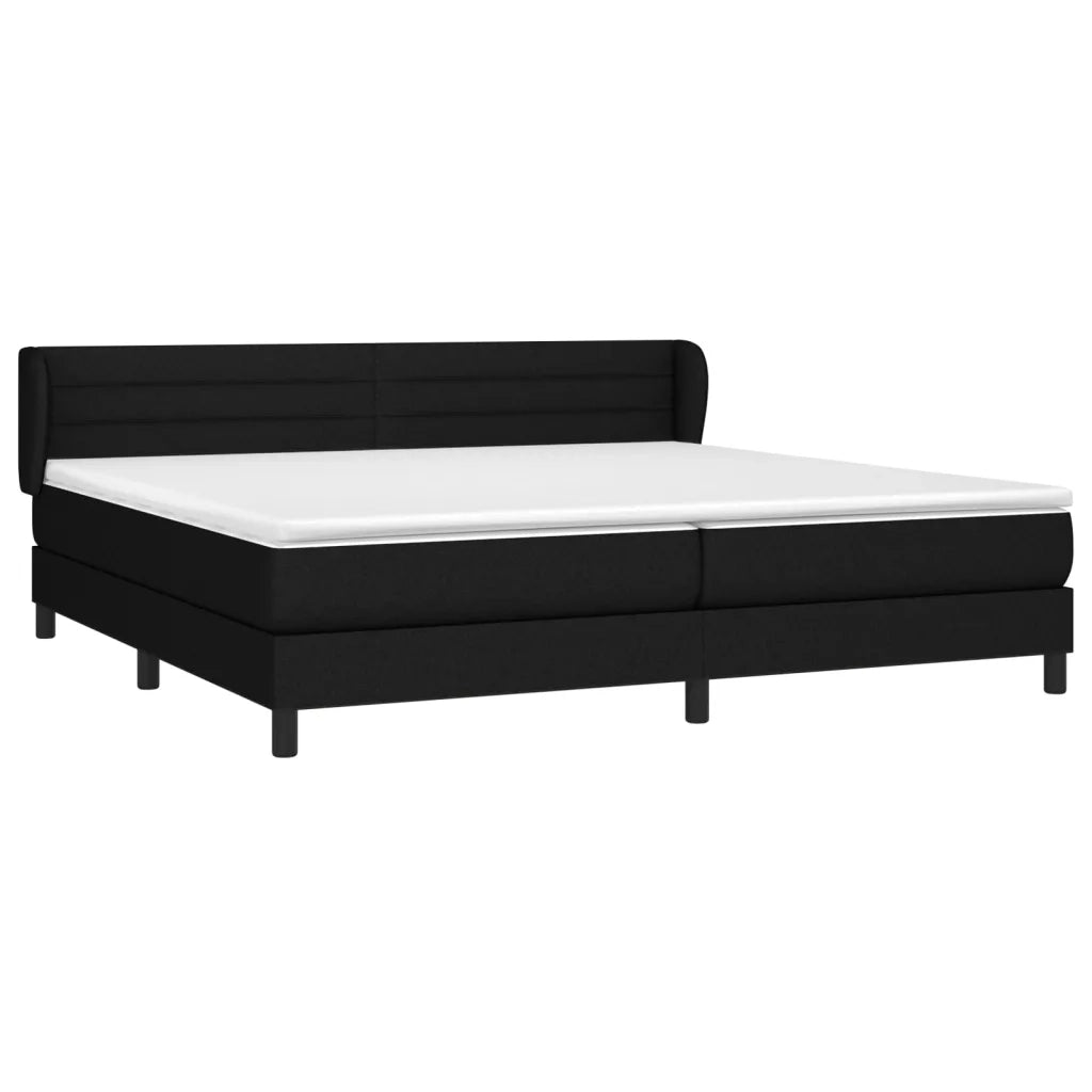 Giroletto a Molle con Materasso Nero 200x200 cm in Tessuto 3126351
