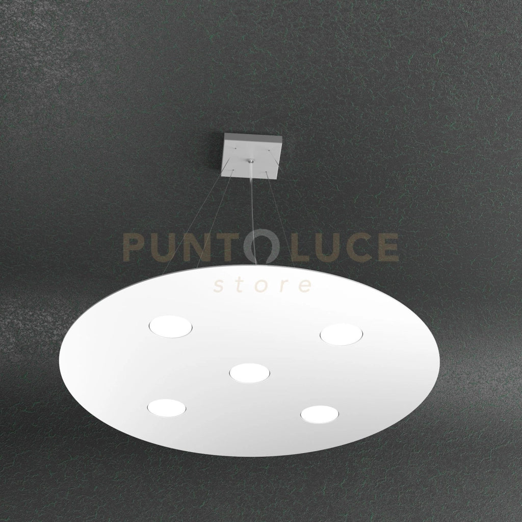 CLOUD SOSPENSIONE 5+2 LUCI TONDA BIEMISSIONE BIANCO 1128-S5 T+2-BI