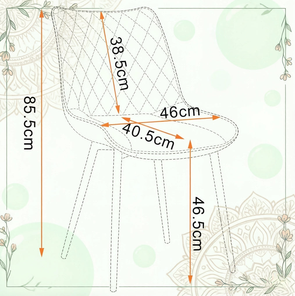 Set di 2 sedie da pranzo marroni in similpelle con gambe in metallo