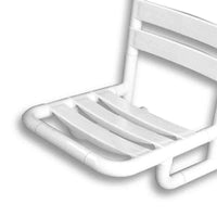 Sedile fisso per doccia con doghe bianche