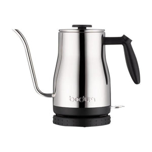 BODUM - BISTRO Bollitore elettrico con beccuccio lungo, 1.200 W, 1,0 l, acciaio inox