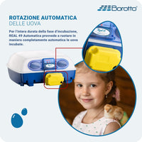Borotto REAL 49 Expert - Incubatrice Automatica Professionale Brevettata, con Umidificatore Automatico Sirio - per 49 Uova o 196 Uova Piccole