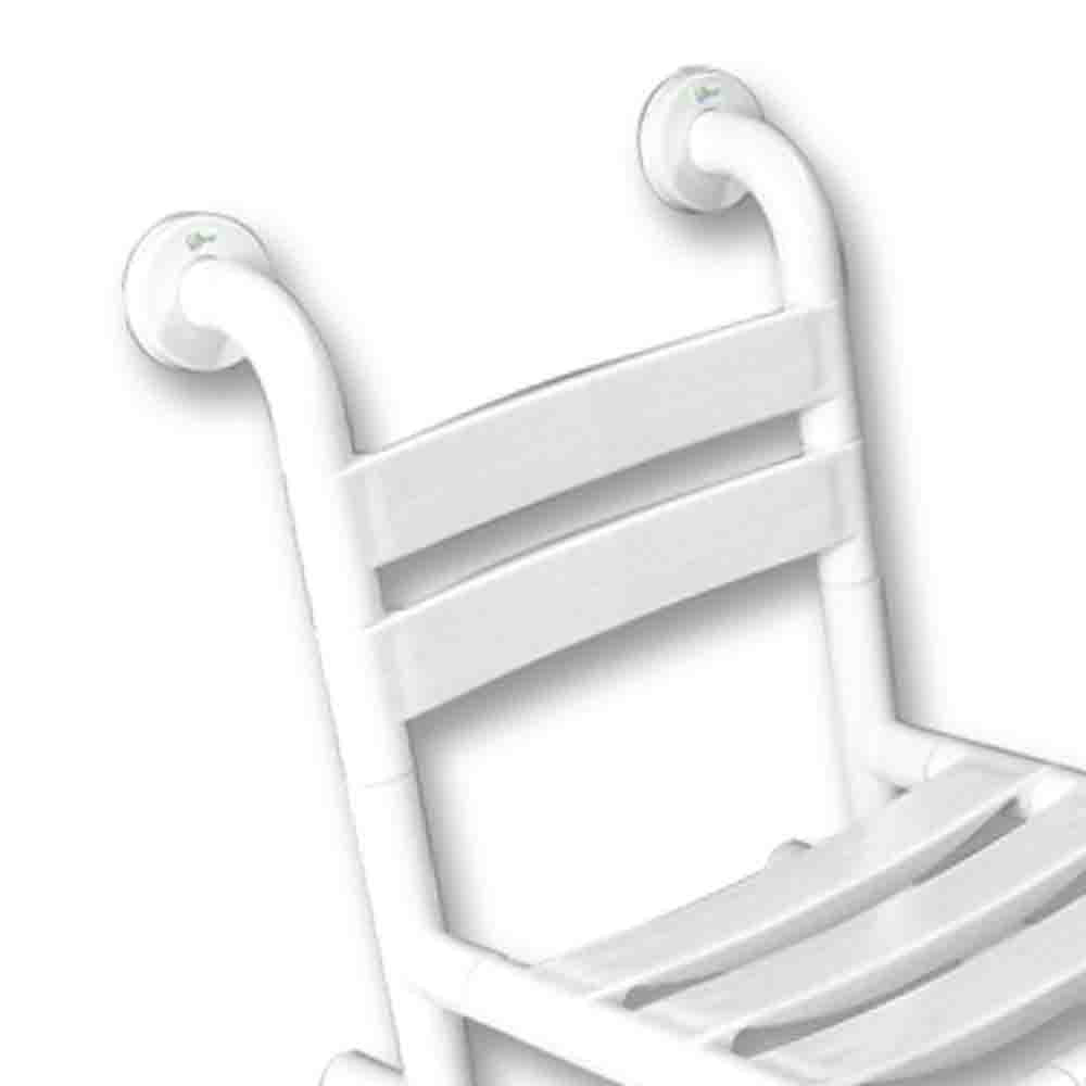 Sedile fisso per doccia con doghe bianche