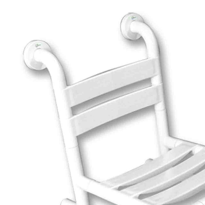 Sedile fisso per doccia con doghe bianche