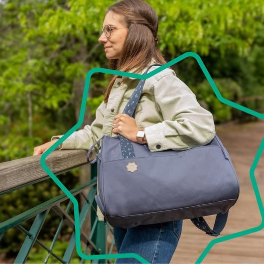 Borsa fasciatoio Badabulle Pocketstyle: fasciatoio, copertura isolante, custodia, accessori per passeggino inclusi, blu