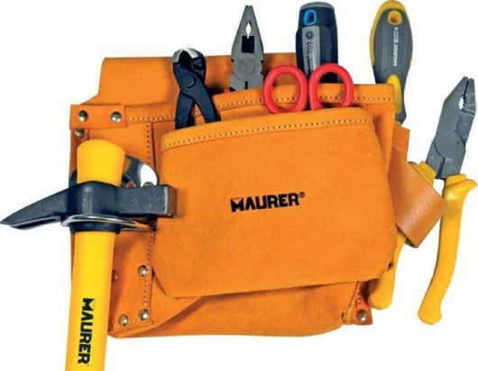 BORSA PER CARPENTIERE IN CROSTA 4 TASCHE MAURER ANTINFORTUNISTICA