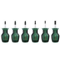 Bosch Set di 6 cacciaviti corti (per spazi ristretti PH/PZ/TX/Flat S2 acciaio punta magnetica ad alta coppia)