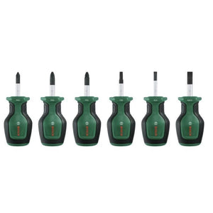 Bosch Set di 6 cacciaviti corti (per spazi ristretti PH/PZ/TX/Flat S2 acciaio punta magnetica ad alta coppia)