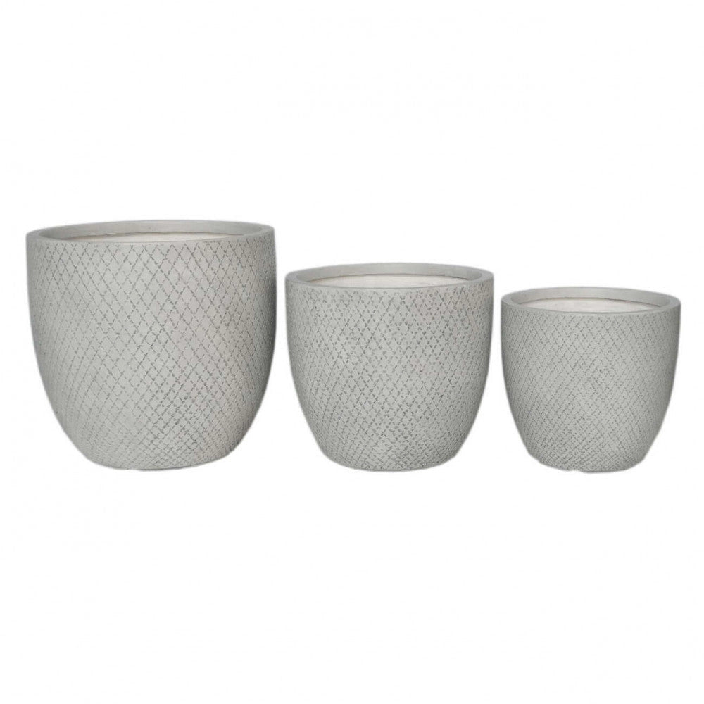 Set 3 Vasi Mimosa in Fibra di argilla Grigio