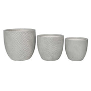 Set 3 Vasi Mimosa in Fibra di argilla Grigio