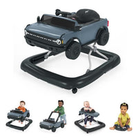 BRIGHT STARTS Centro attività e girello 4 in 1 Ford Bronco, Volante interattivo e rimovibile, Grigio, dai 6 mesi in su